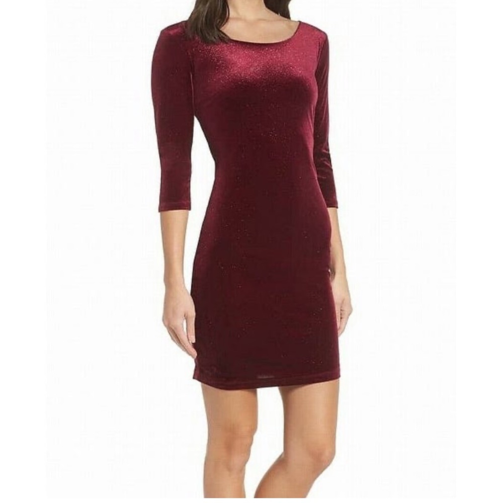 SEQUIN HEARTS Dress Junior Sheath Glitter Velvet M